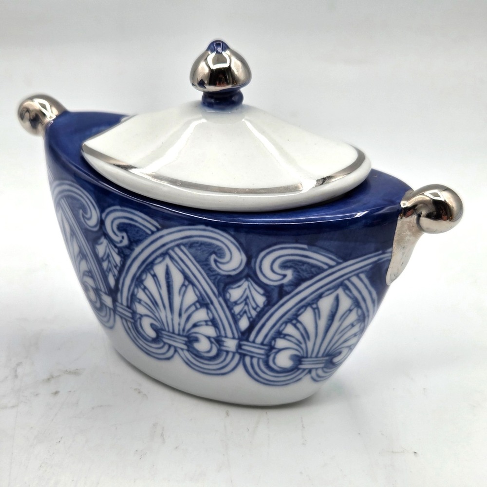 Bombay Arabesque Tile Pattern With Platinum Trim Creamer & Sugar Bowl Set - Picture 3 of 9